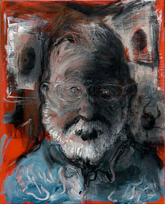 Alberto Manguel, portrait by M. Barceló