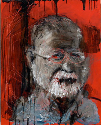 Alberto Manguel, portrait by M. Barceló